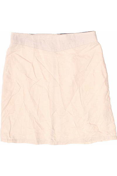 Béžová lněná mini sukně Vel. 40 | Unimoda | obrázek 2