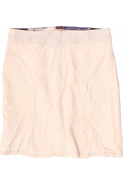 Béžová lněná mini sukně Vel. 40 | Unimoda | obrázek 3