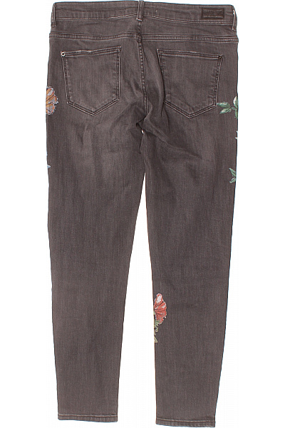 ZARA Dámské džíny květované vyšívané šedé Vel. 40 | ZARA | obrázek 2