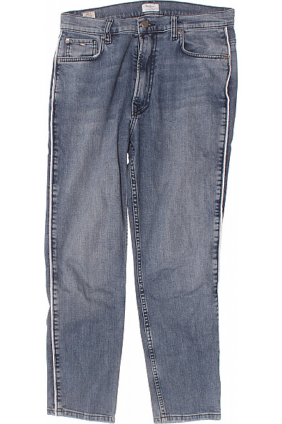 Pepe Jeans Dámské Modré Polyesterové Džíny Rovné Seprané S Bočním Pruhem Velikost 30/28