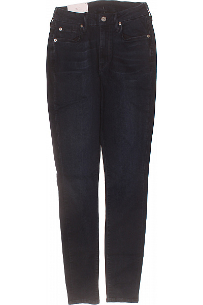 7 For All Mankind Dámské Tmavě Modré Strečové Skinny Džíny S Vysokým Pasem Velikost 26