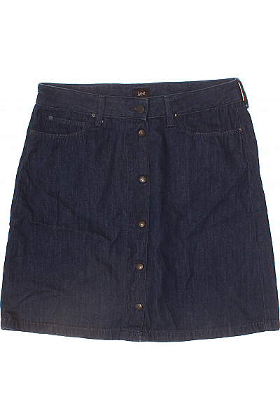 Lee  Dámská bavlněná tmavě modrá áčková džínová sukně s knoflíky nad kolena Velikost 32 | Lee  | obrázek 2