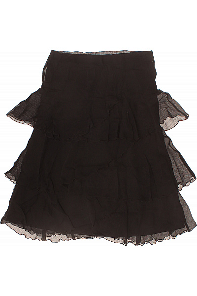Dámská černá polyesterová krátká sukně volná vrstvená s volánky Vel. FR 36 | Unimoda | obrázek 2