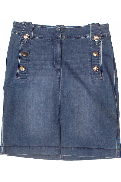 PEDRO DEL HIERRO Dámská džínová sukně ke kolenům s vysokým pasem a knoflíky modrá Velikost S | PEDRO DEL HIERRO | obrázek 2