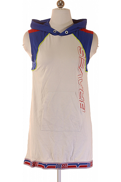 DIESEL Dětské Tričko S Kapucí Bez Rukávů Bílé Vel. 12