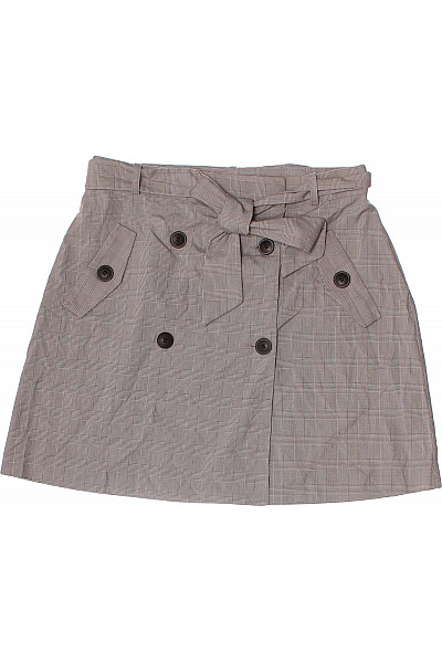 ZARA Dámská kostkovaná áčková sukně s páskem a knoflíky šedá Vel. l | ZARA | obrázek 2