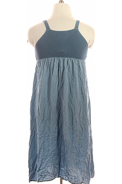 ZAUBERSTERN modré šaty na ramínka volnočasové midi žebrované Velikost XS | ZAUBERSTERN | obrázek 3