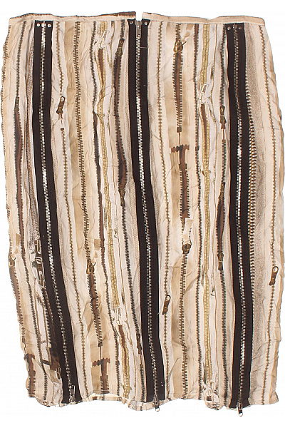 LINDEX Dámská sukně krátká vzorovaná pruhovaná béžová se zipem Vel. UK 16 | LINDEX | obrázek 3