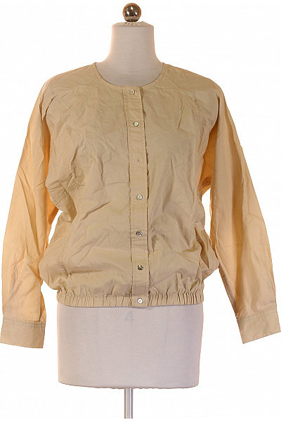 JcSophie Dámská Halenka S Dlouhým Rukávem Béžová Propínací S Gumou V Pase Velikost 36