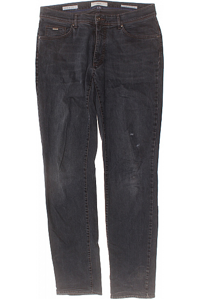 BRAX Pánské Džíny Rovné Strečové šedé Seprané S Dírami Vel. M