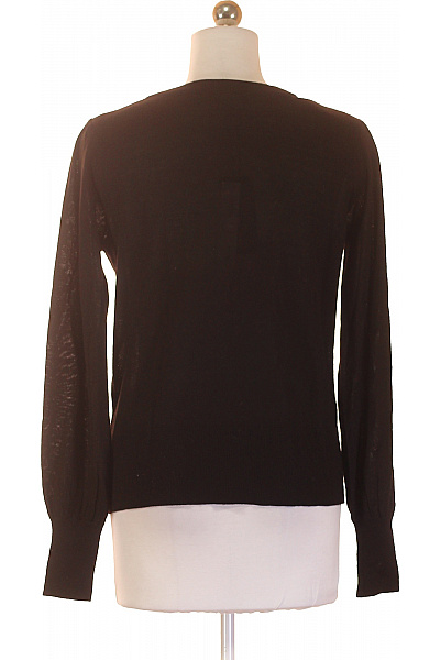 monari Dámský černý vlněný svetr s dlouhým rukávem a výřezem Vel. 36 | monari | obrázek 2