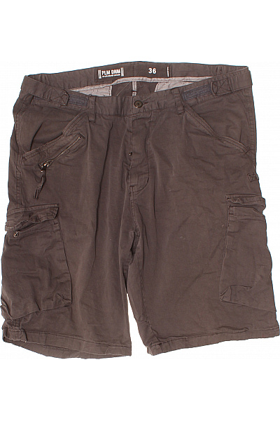 Poolman Pánské Kraťasy Cargo Volnočasové Bavlněné Hnědé S Kapsami Velikost 36