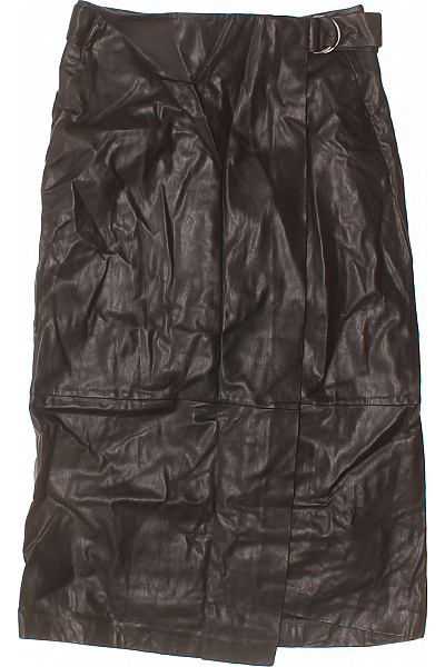 Marks & Spencer Dámská Hnědá Koženková Midi Sukně Zavinovací S Překládaným Pasem Vel. 38 | Marks & Spencer | obrázek 2