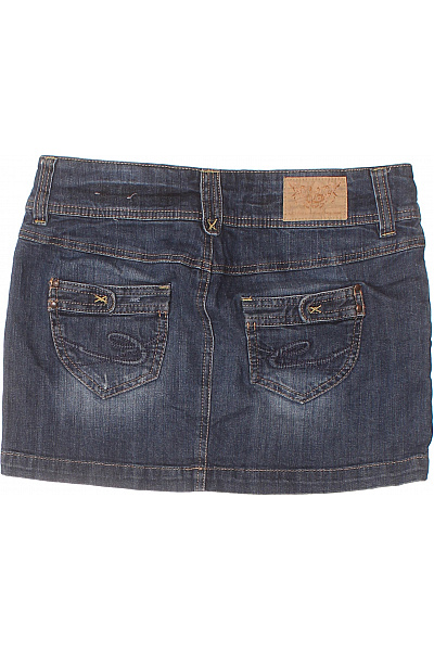 denim Dámská bavlněná džínové mini sukně modré krátká Velikost 34 | denim | obrázek 3