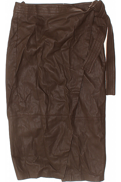 MANGO Hnědá zavinovací midi sukně s páskem elegantní kožená Vel. XXL | MANGO | obrázek 2