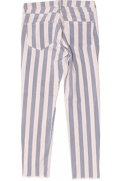 MANGO Dámské pruhované bavlněné džíny zkrácené s roztřepenými nohavicemi Velikost EU 36 | MANGO | obrázek 2