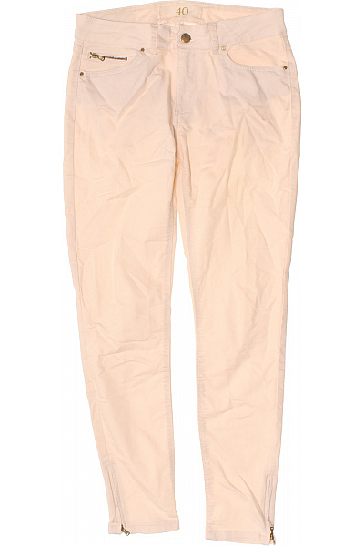 Dámské Béžové Džíny Skinny S Kapsami A Zipy Vel. 40
