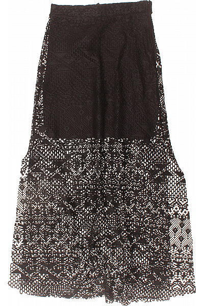 HM  Dámská černá krajková sexy dlouhá sukně vzorovaná průsvitná Velikost 34 | HM  | obrázek 2