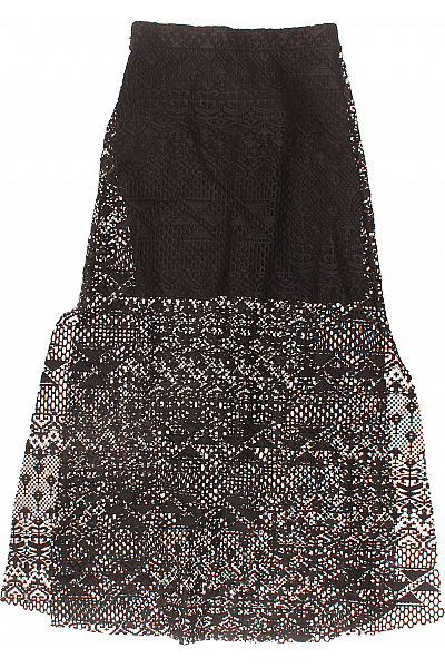 HM  Dámská černá krajková sexy dlouhá sukně vzorovaná průsvitná Velikost 34 | HM  | obrázek 3