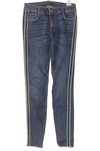 ZARA Dámské Džíny Skinny Pruhované Modré Bavlněné Velikost 36