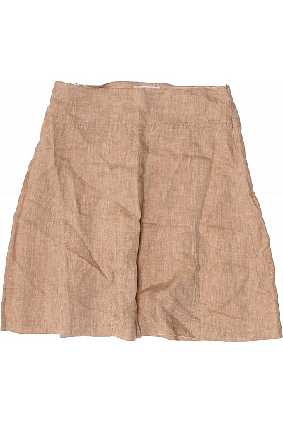VANILIA Dámská lněná áčková letní béžová sukně krátká Velikost 38 | VANILIA | obrázek 2