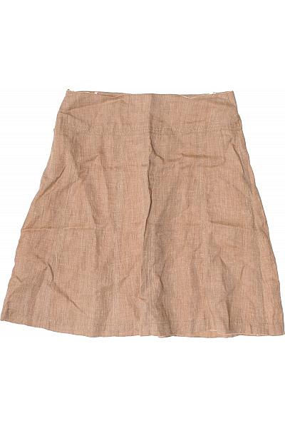 VANILIA Dámská lněná áčková letní béžová sukně krátká Velikost 38 | VANILIA | obrázek 3