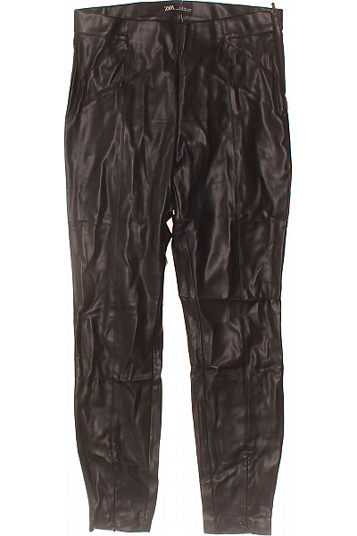 ZARA koženkové kalhoty dlouhé černé lesklé Vel. l | ZARA | obrázek 2