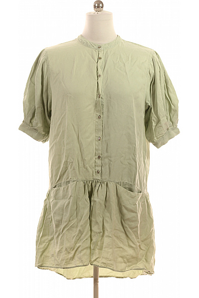 True Religion Dámské Zelené Tenclové Šaty Krátké Volné S Kapsami Letní Boho Velikost M