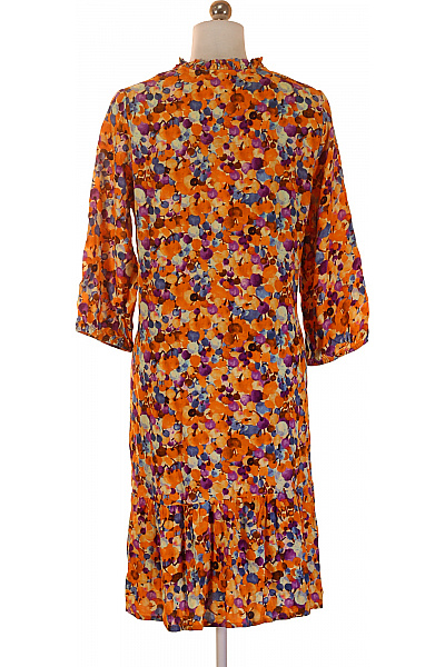 BRAVE SOUL Dámské šaty s krátkým rukávem květované volnočasové oranžové Vel. 36 | BRAVE SOUL | obrázek 3