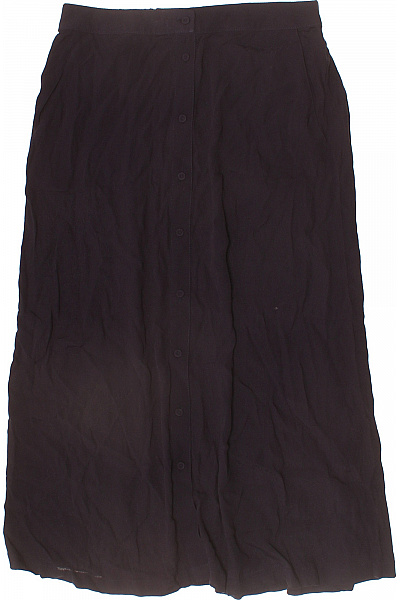 Minimum Dámská černá Dlouhá Sukně S Knoflíky Splývavá Viskózová Vel. 36