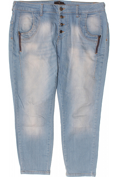 PULZ JEANS Dámské Modré Seprané Džíny Střih Boyfriend Na Knoflíky Se Zipy Velikost 32