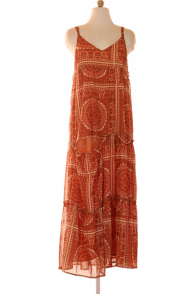 Freebird Dámské šaty bez rukávů oranžové dlouhé boho volnočasové Vel. EU S | Freebird | obrázek 2