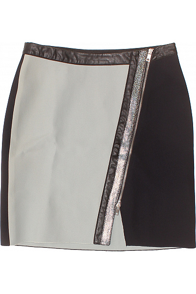 Biba Dámská polyesterová mini sukně asymetrická černobílá se zipem Velikost 34 | Biba | obrázek 2