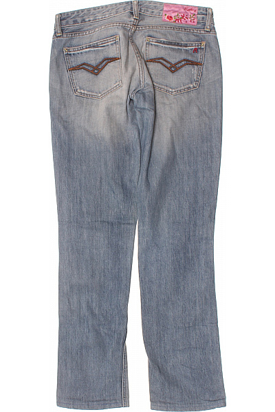 REPLAY Dámské bavlněné modré džíny rovné seprané s kapsami Vel. 26/34 | REPLAY | obrázek 2