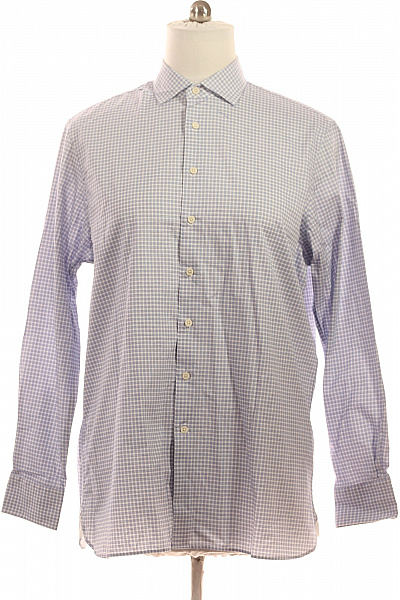 HACKETT Pánská Bavlněná Kostkovaná Košile S Dlouhým Rukávem Elegantní Business Vel. XL
