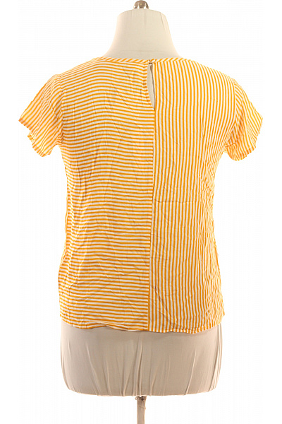 STITCH&SOUL Dámská halenka krátký rukáv žlutá pruhovaná viskóza Vel. XL | STITCH&SOUL | obrázek 3
