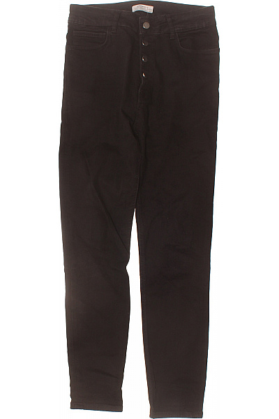 ZARA Dámské Džíny úzké Na Knoflíky Bavlněné černé Vel. 38