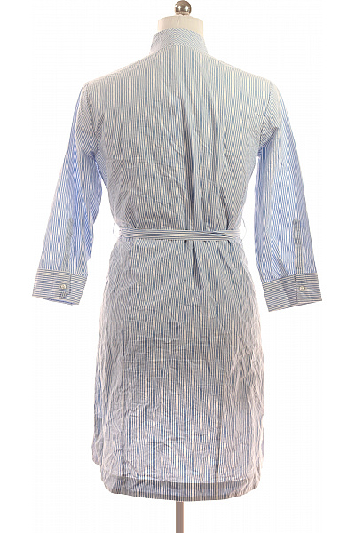 LAWRENCE GREY dámské šaty košilové s páskem modré pruhované s dlouhým rukávem Velikost 38 | LAWRENCE GREY | obrázek 3