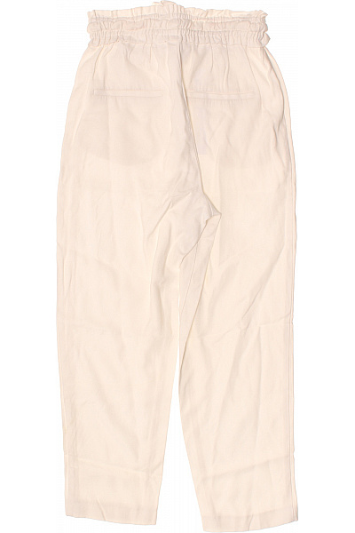 ZARA Dámské kalhoty s vysokým pasem a mašlí volnočasové jarní bílé Vel. xs | ZARA | obrázek 3