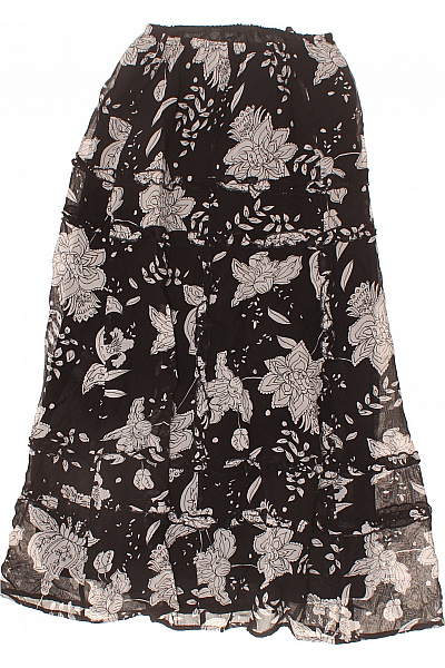 jones Dámská dlouhá květinová sukně s volánky černobílá Vel. 34 | jones | obrázek 2