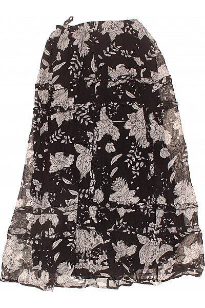 jones Dámská dlouhá květinová sukně s volánky černobílá Vel. 34 | jones | obrázek 3