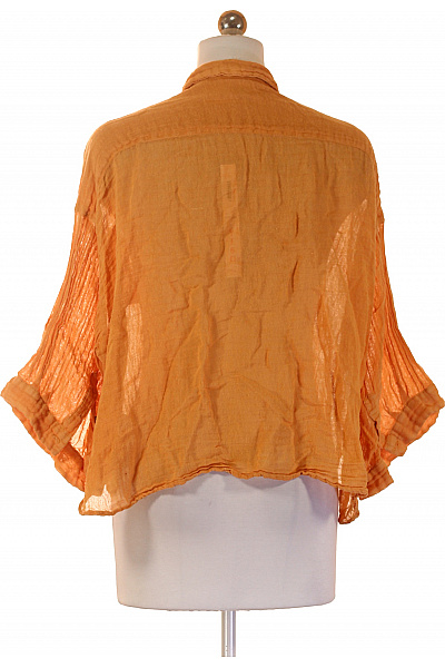 Oranžová košile krátký rukáv volná ležérní letní průhledná Vel. S | Unimoda | obrázek 3