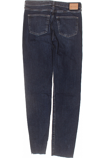 Dámské bavlněné modré džíny rovné seprané s roztřepenými nohavicemi Velikost 28 | Unimoda | obrázek 2