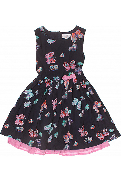 happy girls Dětské bavlněné šaty tmavé motýlkový vzor mašle Velikost EU 134 | happy girls | obrázek 2