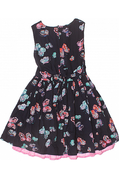 happy girls Dětské bavlněné šaty tmavé motýlkový vzor mašle Velikost EU 134 | happy girls | obrázek 3