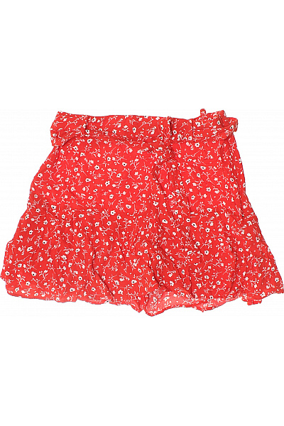 ZARA Červená květinová mini sukně s páskem a volánky Vel. s | ZARA | obrázek 2