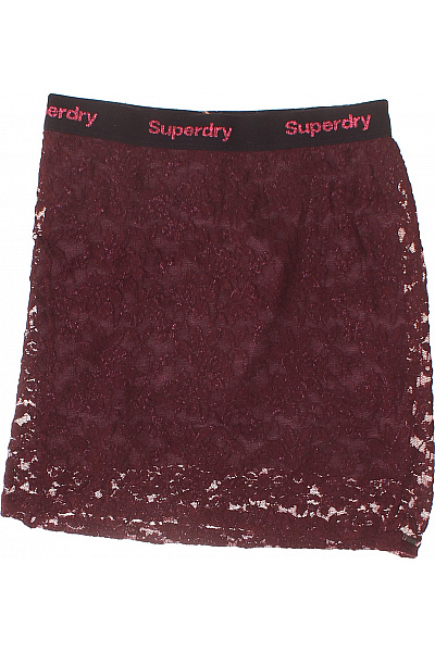 SUPERDRY Dámská krajková mini sukně vínová s pružným pasem Velikost S | SUPERDRY | obrázek 2