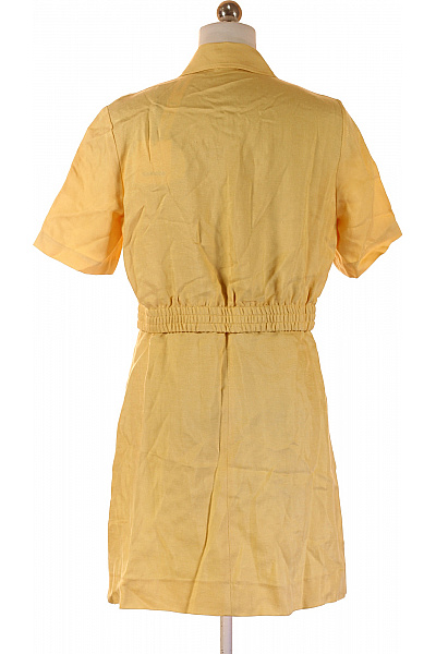sandro Dámské košilové šaty žluté letní s kapsami Vel. 36 | sandro | obrázek 2