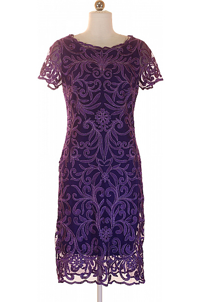 Phase Eight Fialové Krajkové šaty Pouzdrové Elegantní Krátké Vyšívané Na Párty Vel. UK 10