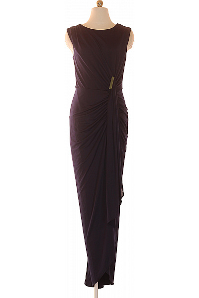 APART Dámské Dlouhé šaty Bez Rukávů Elegantní Večerní Zavinovací Fialové Vel. EU 38